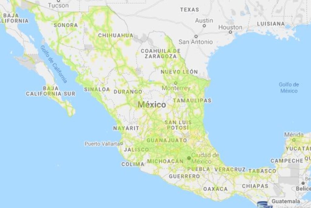Telcels 4G-Abdeckungskarte in Mexiko esim karte holafly