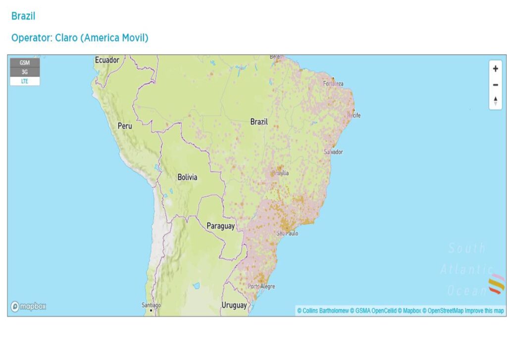 Claro 4G Abdeckungskarte in Lateinamerika esim holafly handy prepaid kaufen vergleich Südamerika