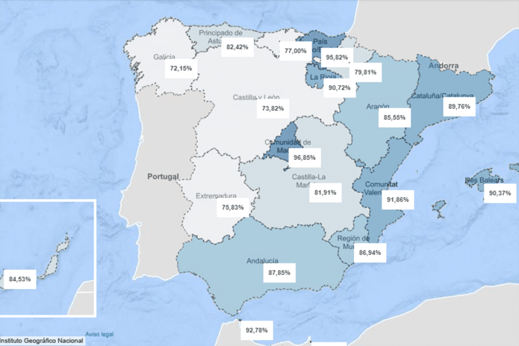 Mapa de cobertura de internet hogar en España