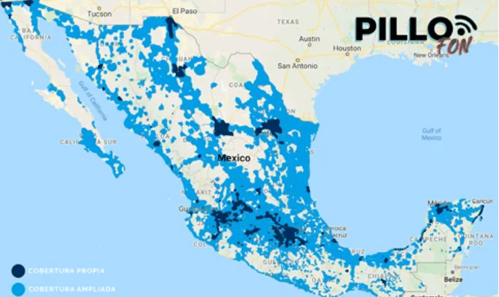 Cobertura 4G del operador Pillofon en México