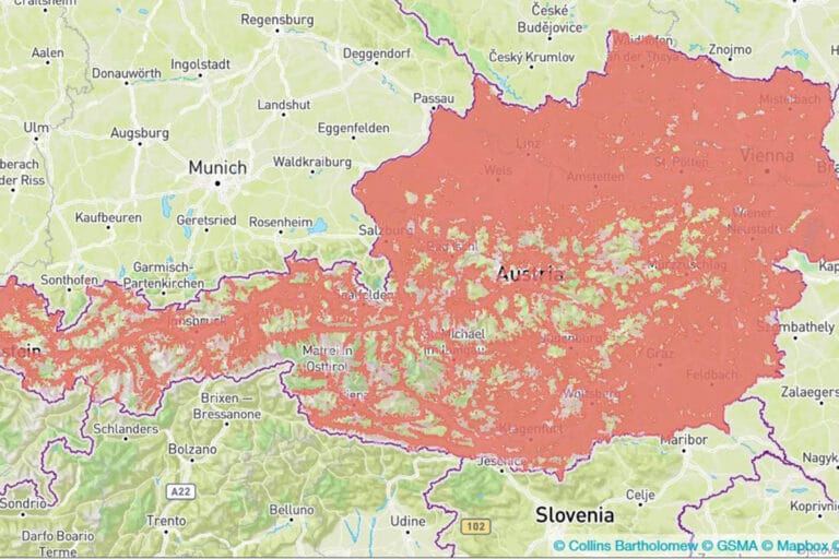 Carte de couverture de A1 Telekom en Autriche