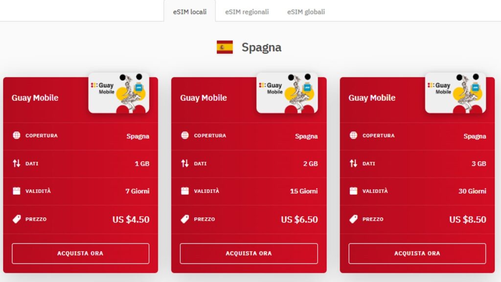 eSIM Spagna, e SIM Spagna, SIM spagnola per Internet, SIM spagnola onile, operatori telefonici Spagna