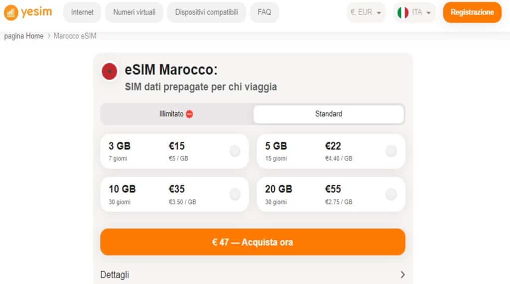 eSIM Marocco, e-SIM Marocco, SIM virtuale Marocco, Airalo Marocco, come avere Internet in Marocco