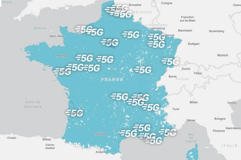 esim フランス スマートフォン データ通信 holafly　Bouygues Telecom のフランス内　サービスエリアマップ