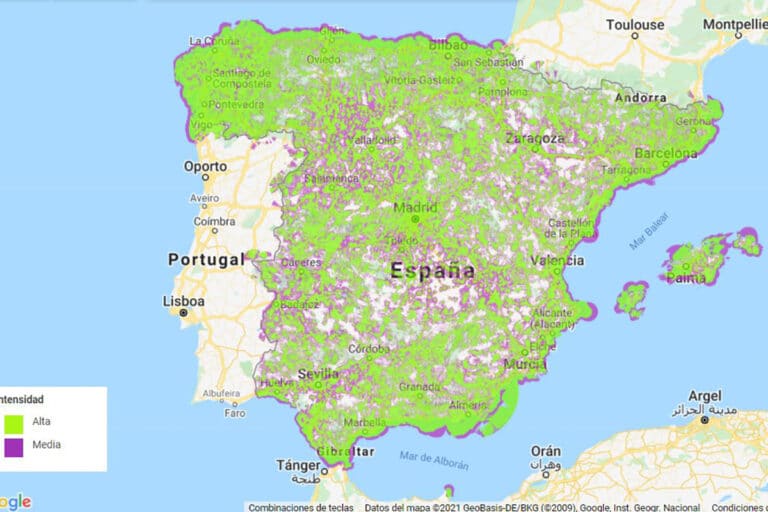 esim スペイン Movistar スマートフォン データ通信- モバイルデータ通信 カバー 範囲 地図 holafly