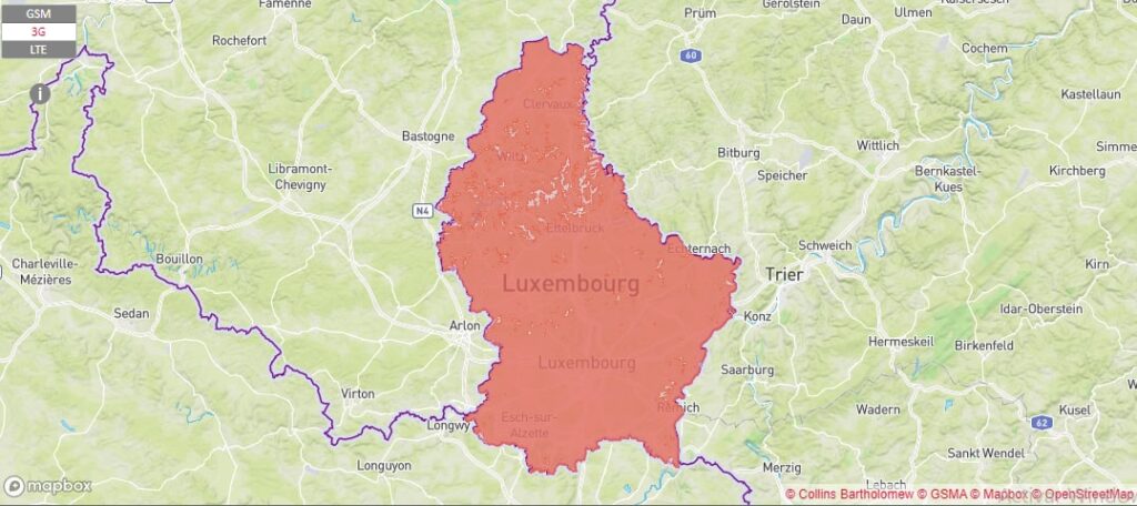 POST Luxembourg esim ルクセンブルク スマートフォン データ通信 holafly モバイルデータ通信 カバー 範囲