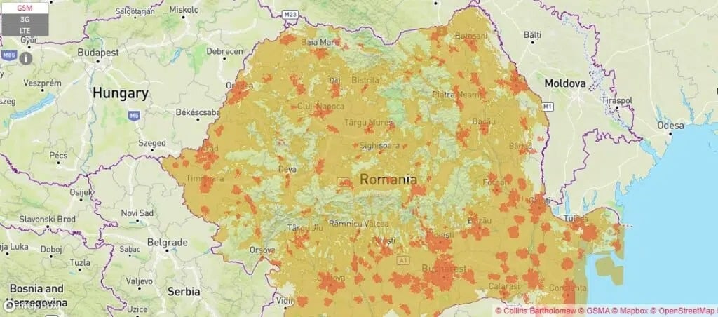 Vodafone esim ルーマニア スマートフォン データ通信 holafly モバイルデータ通信 カバー 範囲