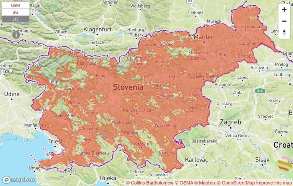 スロベニア向けeSIM　スマートフォン データ通信 holafly A1 Slovenija