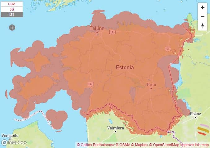 エストニア向けeSIM　スマートフォン　データ通信 holafly Telia